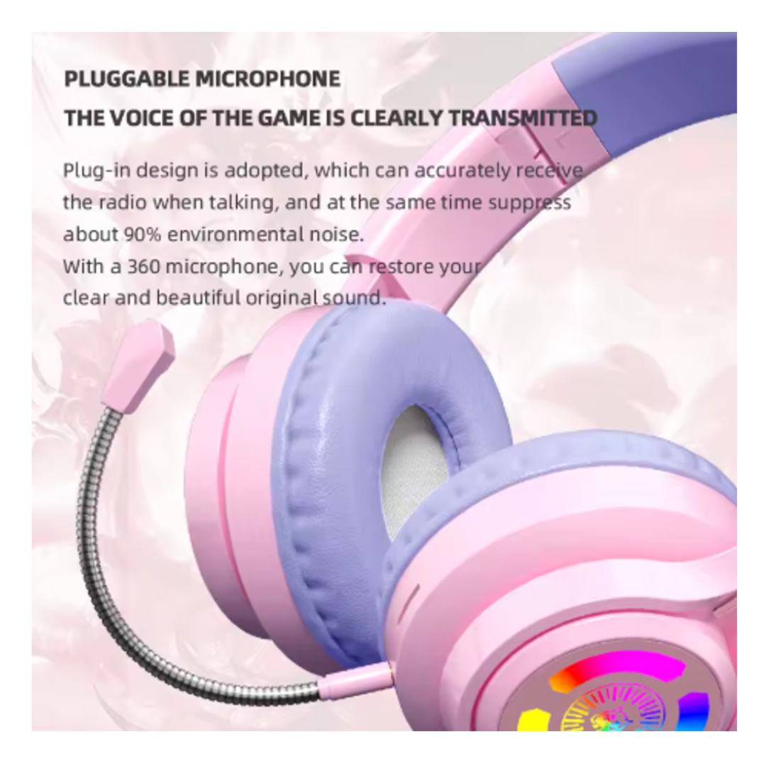 AUDIFONOS DE GATO BLUETOOTH CARGA TIPO C 